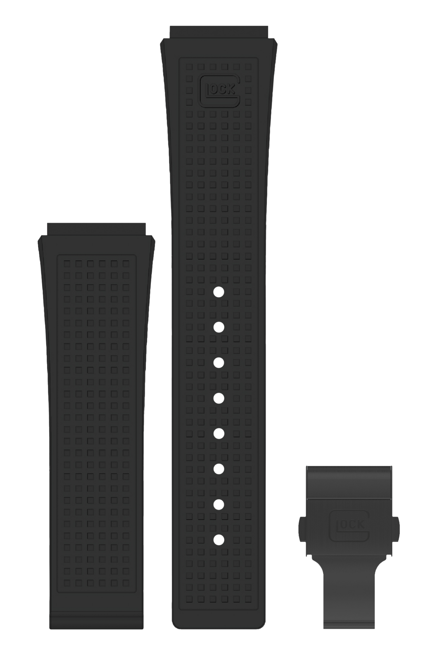 GLOCK Silicone Strap in Black with Black Clasp GB-PU-BLACK-RTF-BC