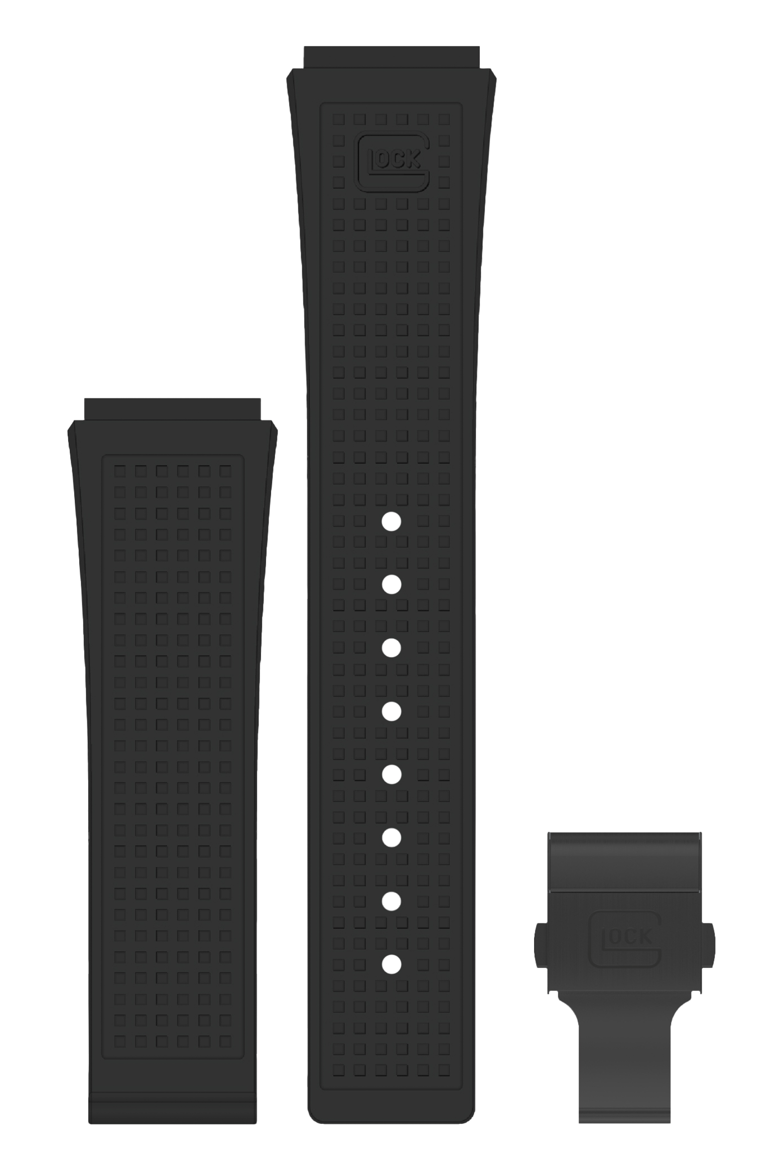 GLOCK Silicone Strap in Black with Black Clasp GB-PU-BLACK-RTF-BC