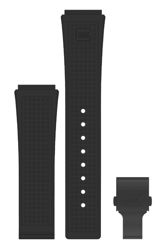 GLOCK Silicone Strap in Black with Black Clasp GB-PU-BLACK-RTF-BC