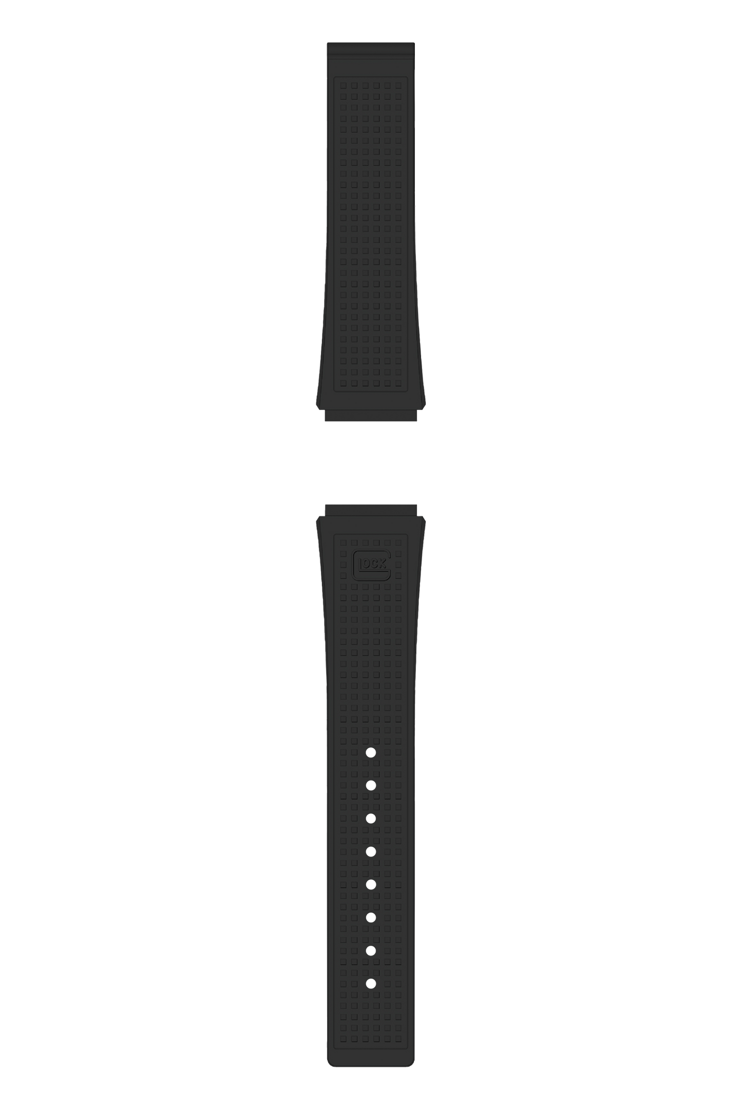 GLOCK Silicone Strap in Black with Black Clasp GB-PU-BLACK-RTF-BC Full View