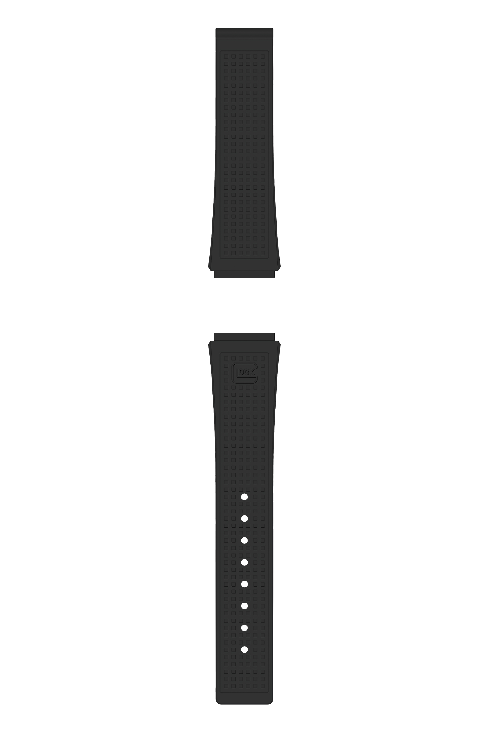 GLOCK Silicone Strap in Black with Black Clasp GB-PU-BLACK-RTF-BC Full View