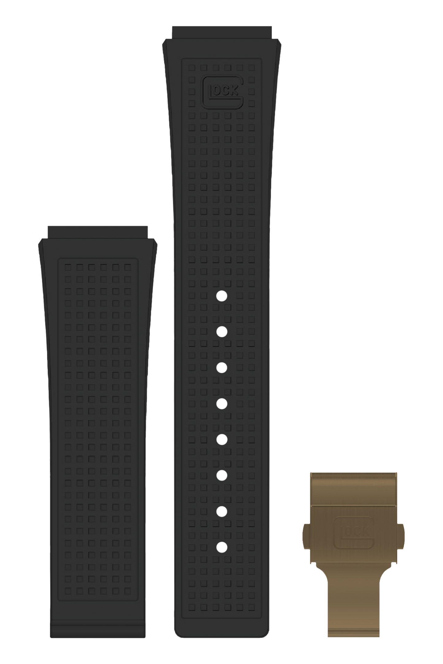 GLOCK Silicone Strap in Black with Coyote Clasp GB-PU-BLACK-RTF-CC