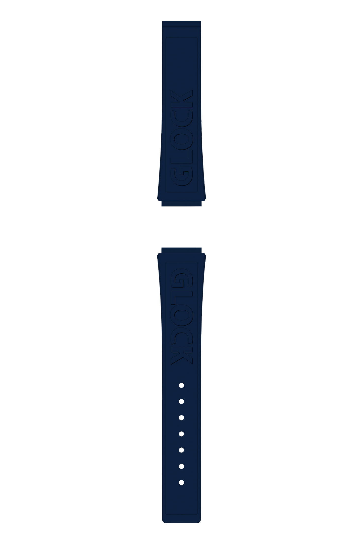 GLOCK Silicone Strap in Blue with Black Clasp and Lettering GB-PU-BLUE-LOGO-BC Full View