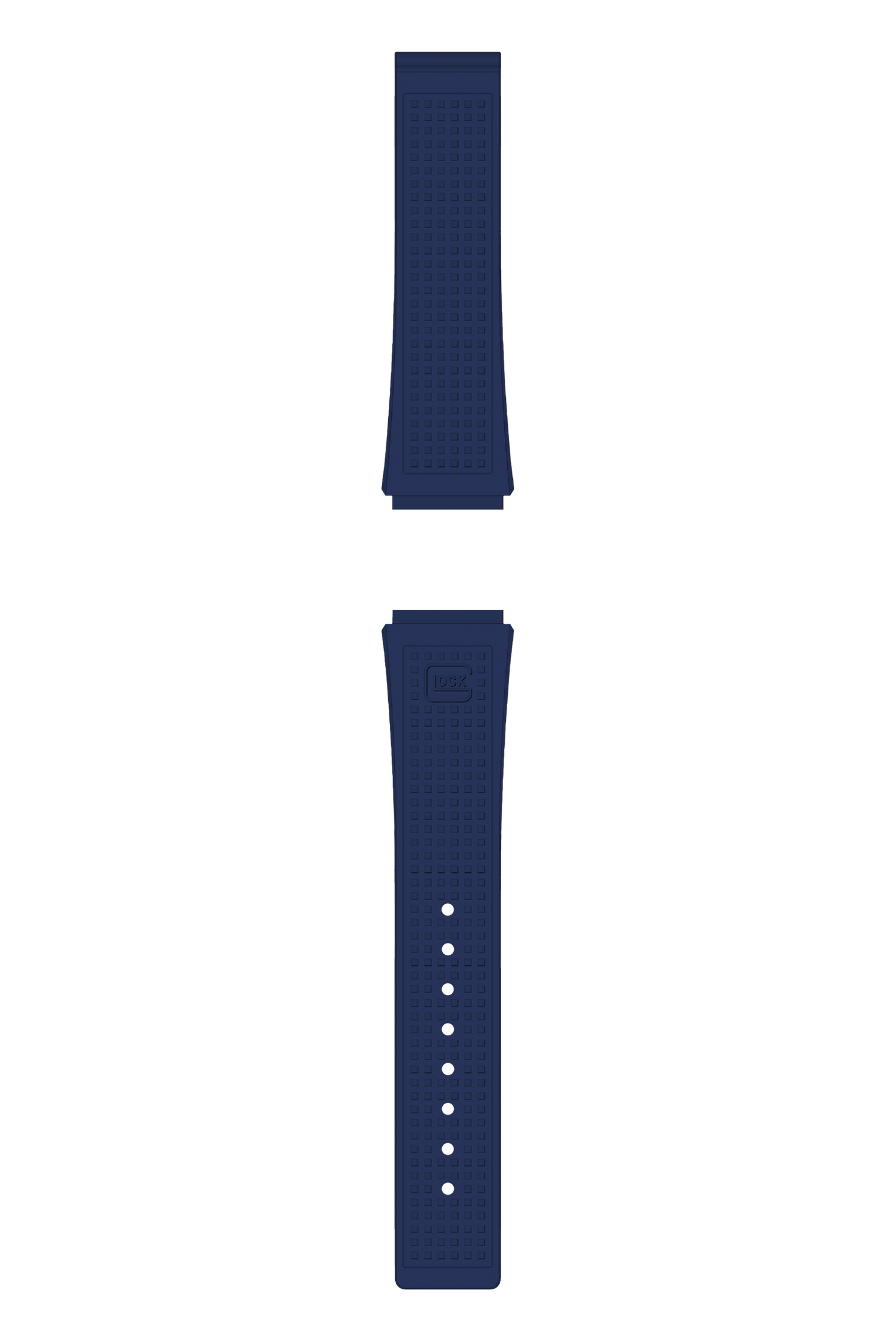 GLOCK Silicone Strap in Blue with Silver-Tone Clasp GB-PU-BLUE-RTF-SC Full View