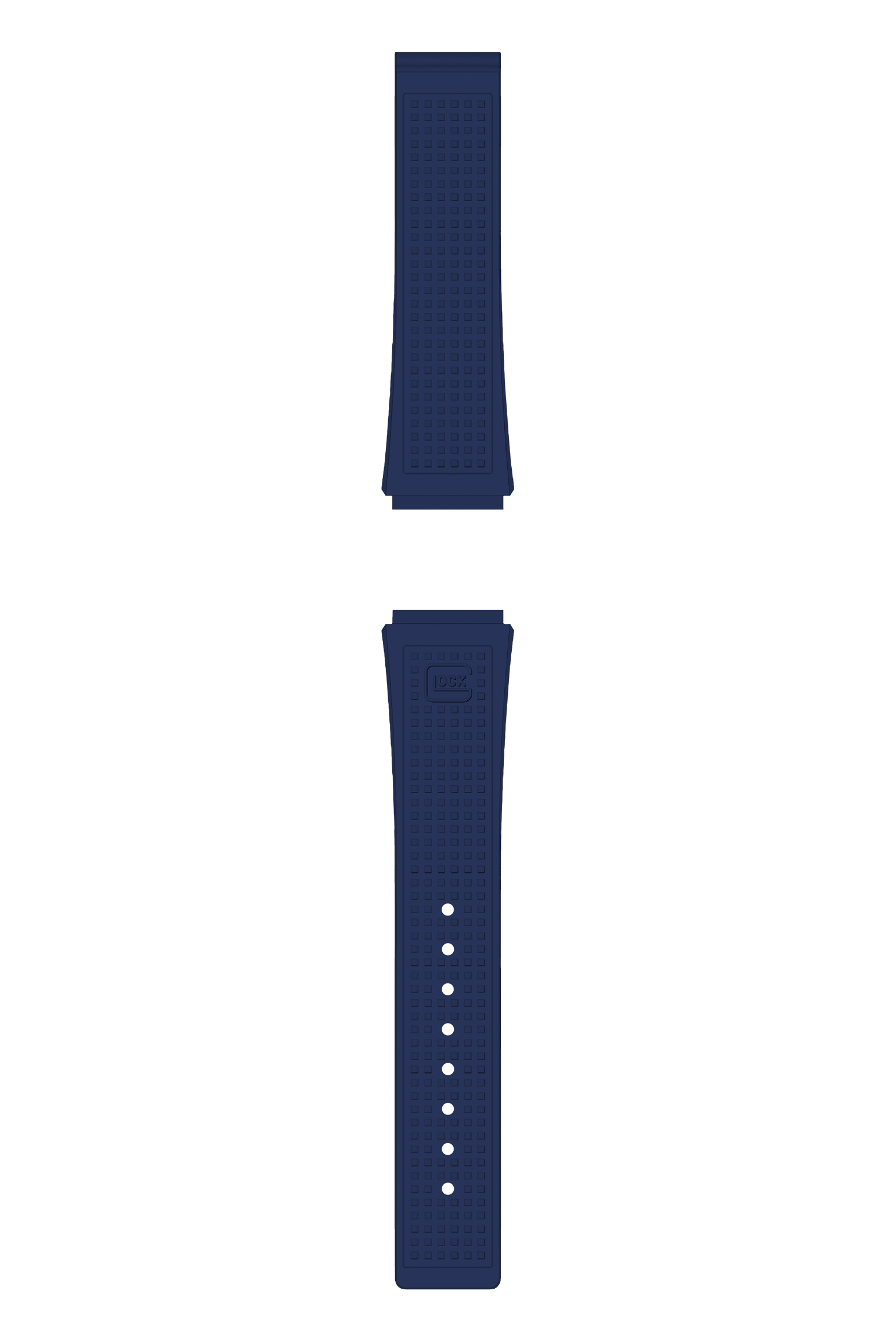 GLOCK Silicone Strap in Blue with Silver-Tone Clasp GB-PU-BLUE-RTF-SC Full View