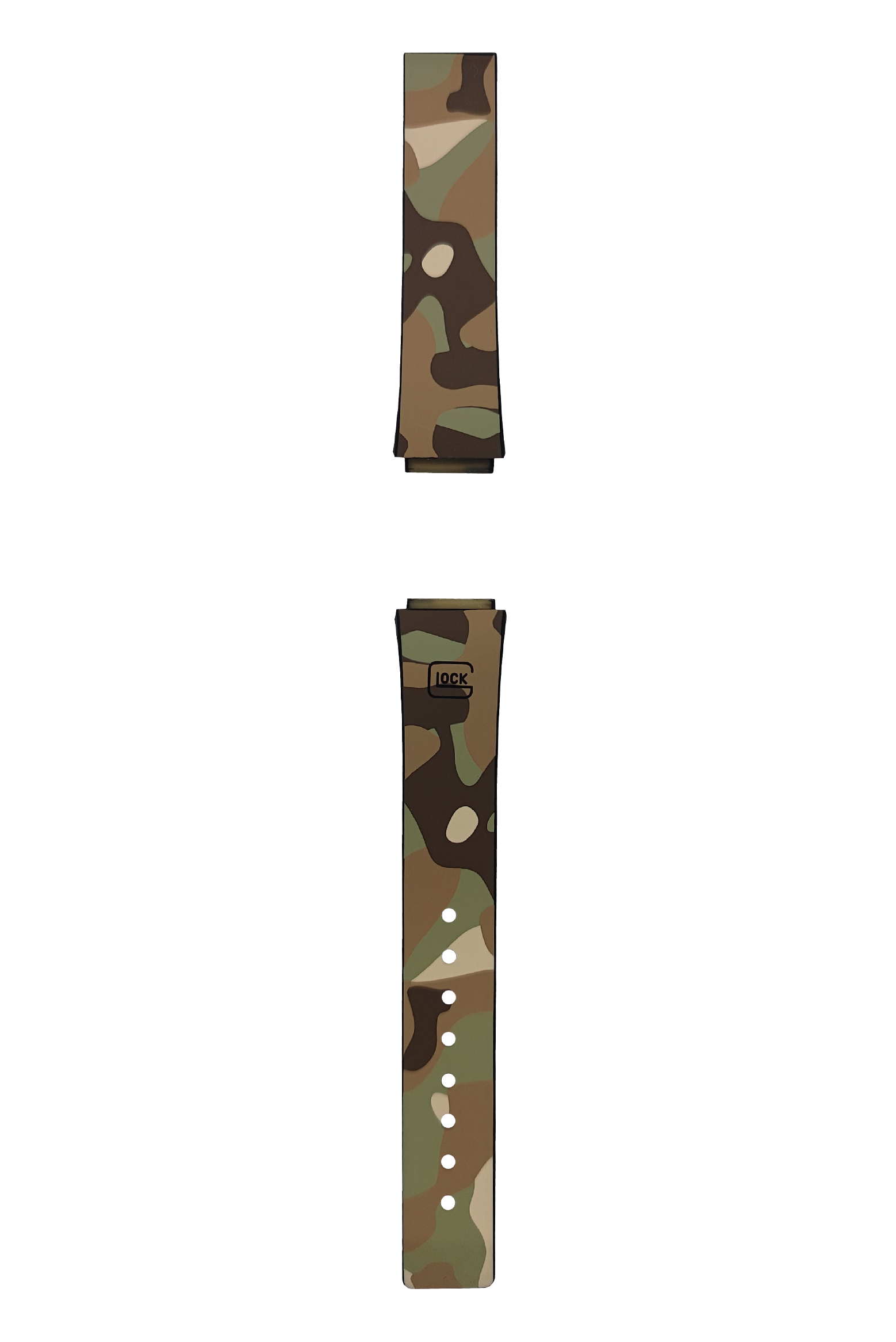 GLOCK Silicone Strap in Camouflage with Black Clasp GB-PU-CAMODESERT-BC Full View