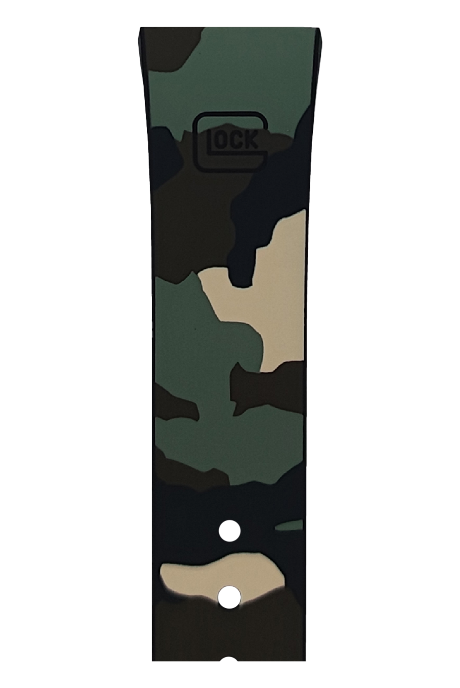 GLOCK Silicone Strap in Camouflage with Black Clasp GB-PU-CAMOFOREST-BC Close Up