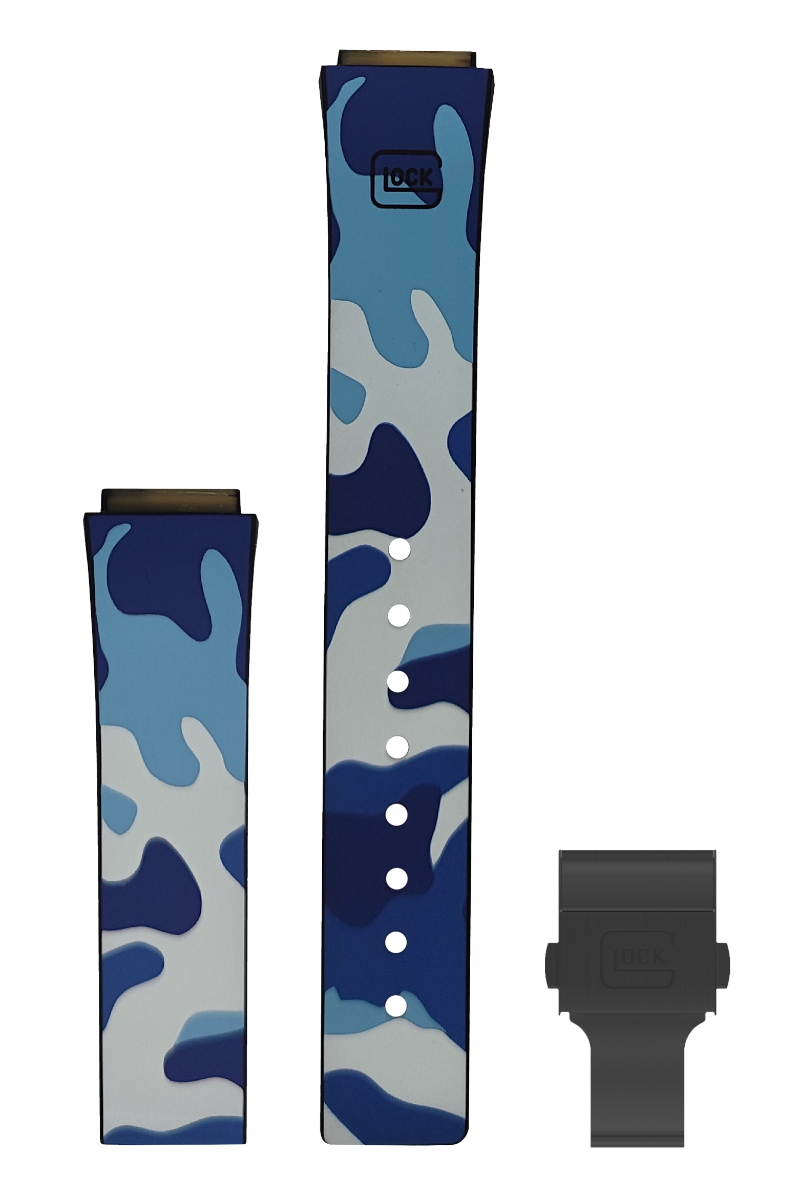 GLOCK Silicone Strap in Camouflage with Black Clasp GB-PU-CAMONAVY-BC