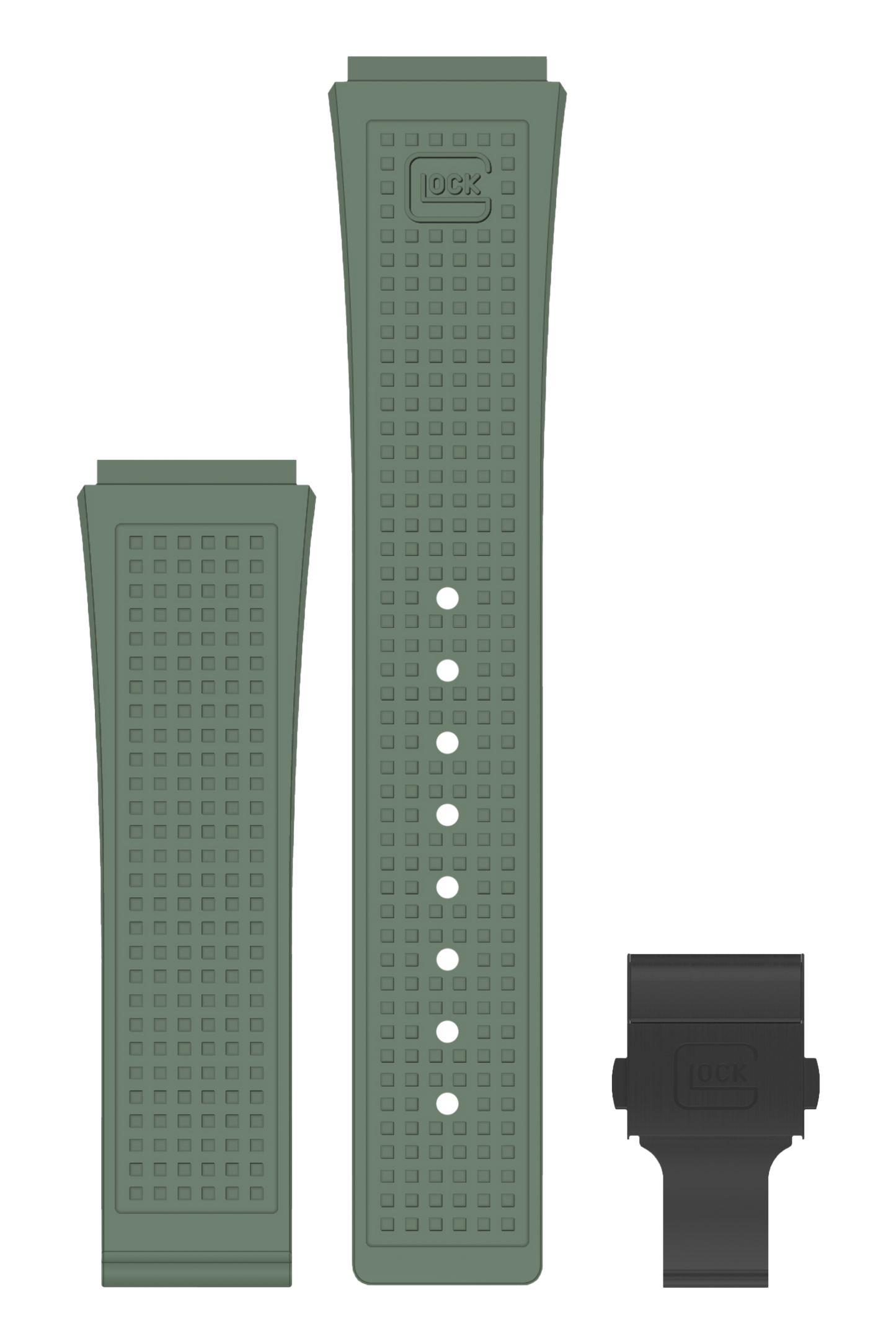 GLOCK Silicone Strap in Mint Green with Black Clasp GB-PU-MINTGREEN-RTF-BC