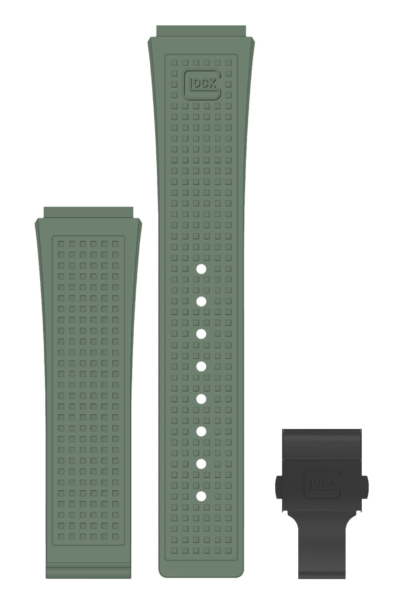 GLOCK Silicone Strap in Mint Green with Black Clasp GB-PU-MINTGREEN-RTF-BC