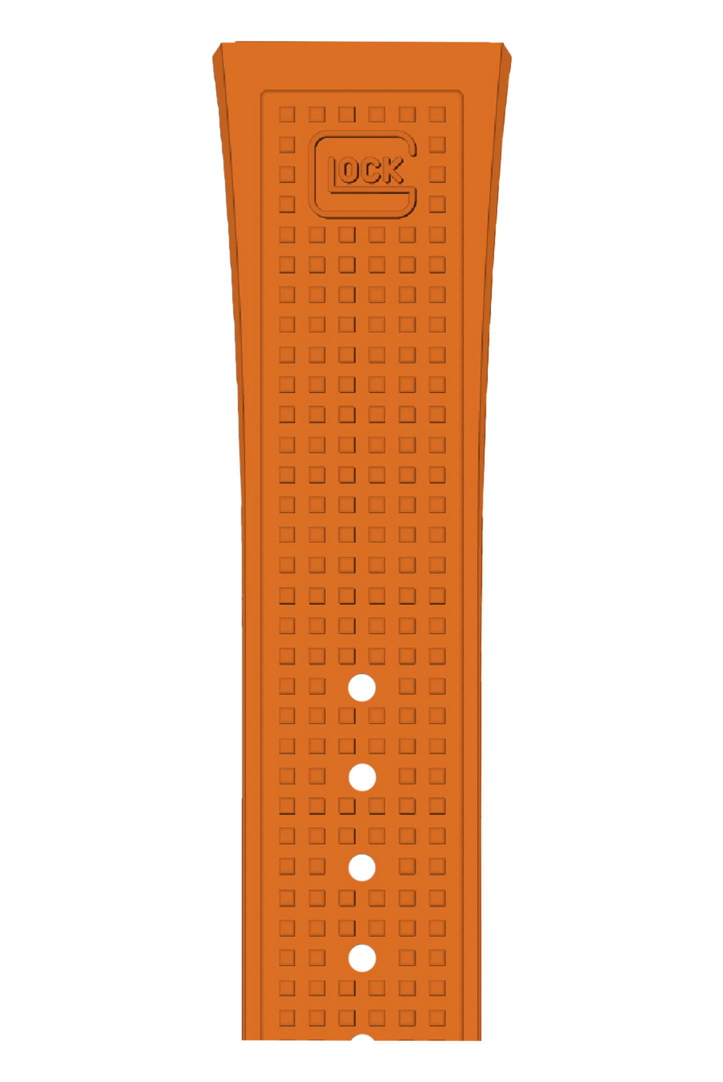 GLOCK Silicone Strap in Orange with Black Clasp GB-PU-ORANGE-RTF-BC Close Up