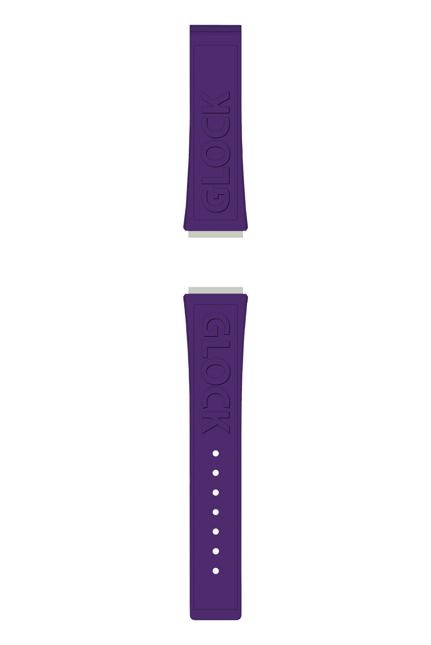 GLOCK Silicone Strap in Purple with Black Clasp and Lettering GB-PU-PURPLE-LOGO-BC Full View