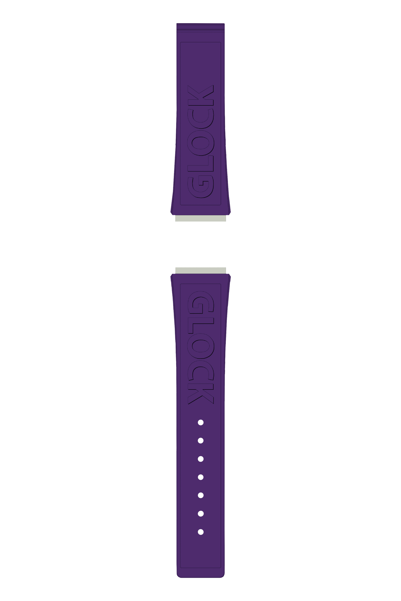 GLOCK Silicone Strap in Purple with Black Clasp and Lettering GB-PU-PURPLE-LOGO-BC Full View