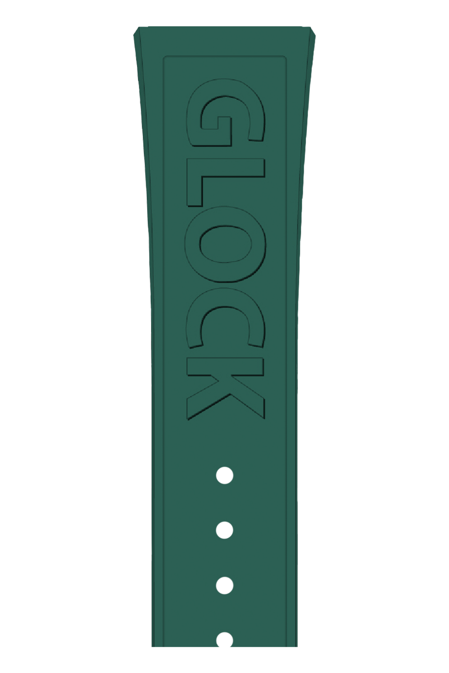 GLOCK Silicone Strap in Racing Green with Gold-Tone Clasp and Lettering GB-PU-RACINGGREEN-LOGO-GC Close Up