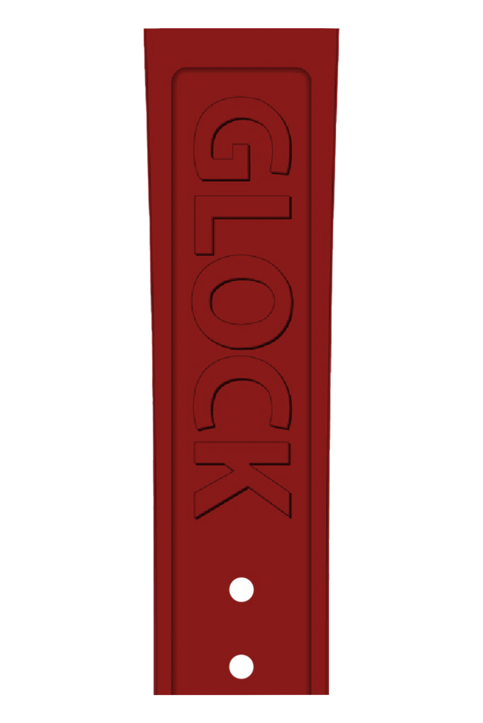 GLOCK Silicone Strap in Red with Black Clasp and Lettering GB-PU-RED-LOGO-BC Close Up