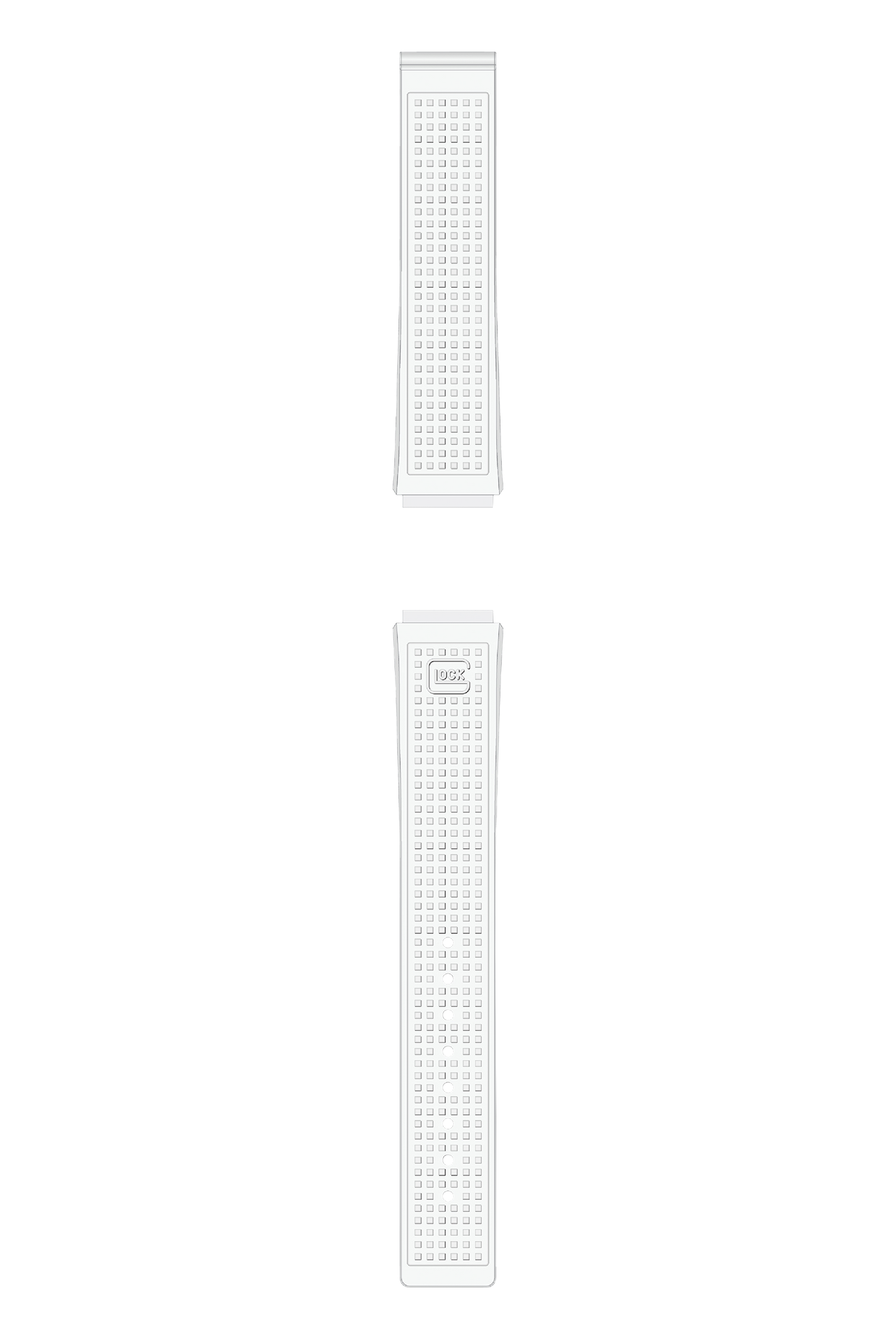 GLOCK Silicone Strap in White with Silver-Tone Clasp GB-PU-WHITE-RTF-SC Full View