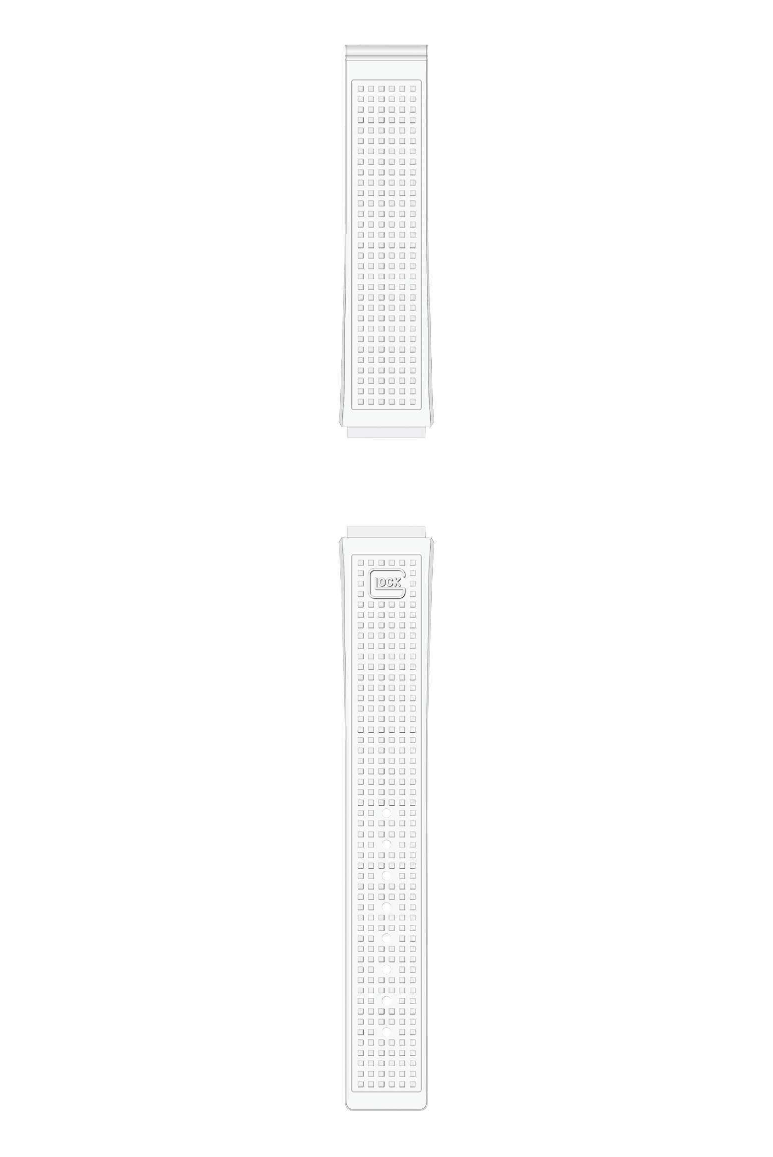 GLOCK Silicone Strap in White with Silver-Tone Clasp GB-PU-WHITE-RTF-SC Full View