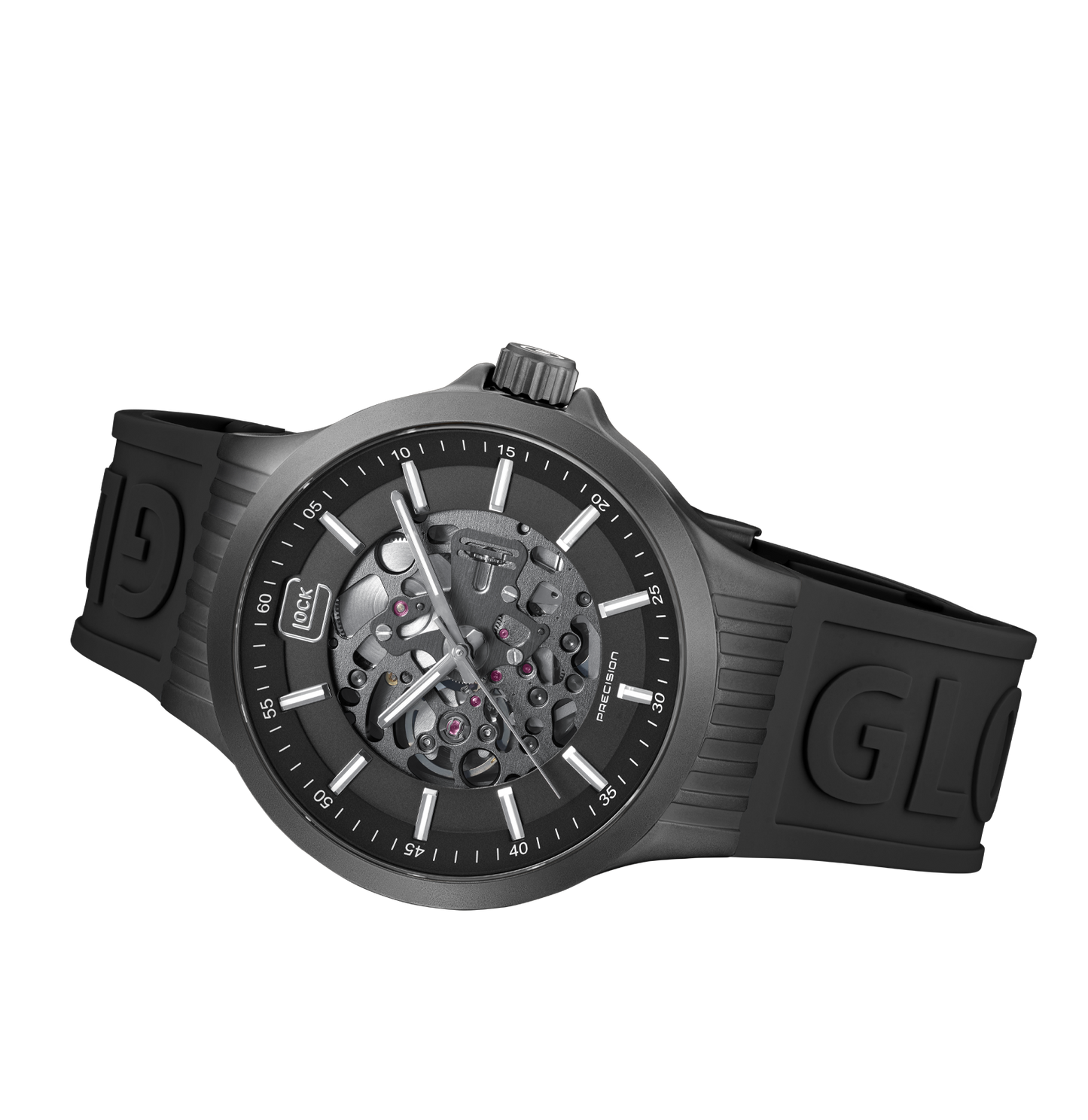 GLOCK Watch GW-14-1-24 Black Silicone Strap with Lettering Horizontal Shot