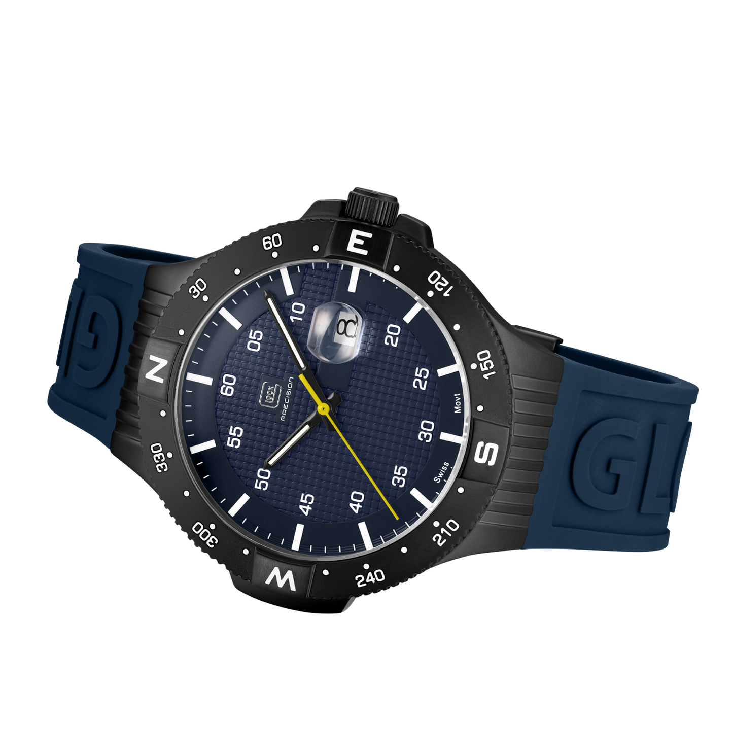 GLOCK Watch GW-15-2-22 Blue Silicone Strap with Lettering Horizontal View