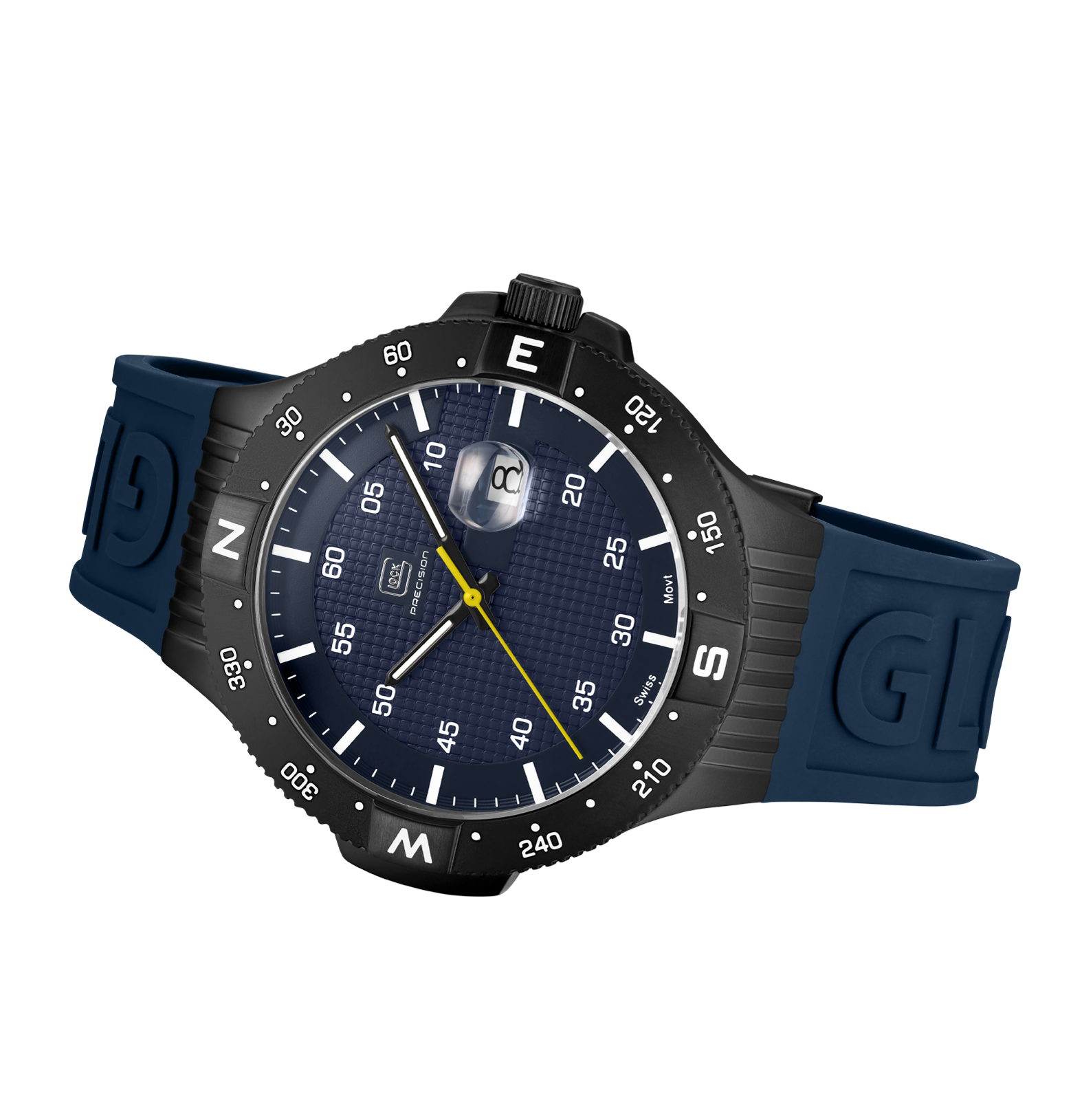 GLOCK Watch GW-15-2-22 Blue Silicone Strap with Lettering Horizontal View