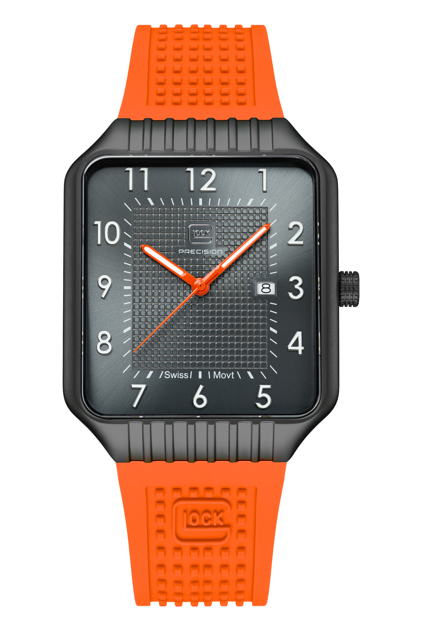 GLOCK Watch GW-2-1-24 Orange Silicone Strap RTF Structure Front View