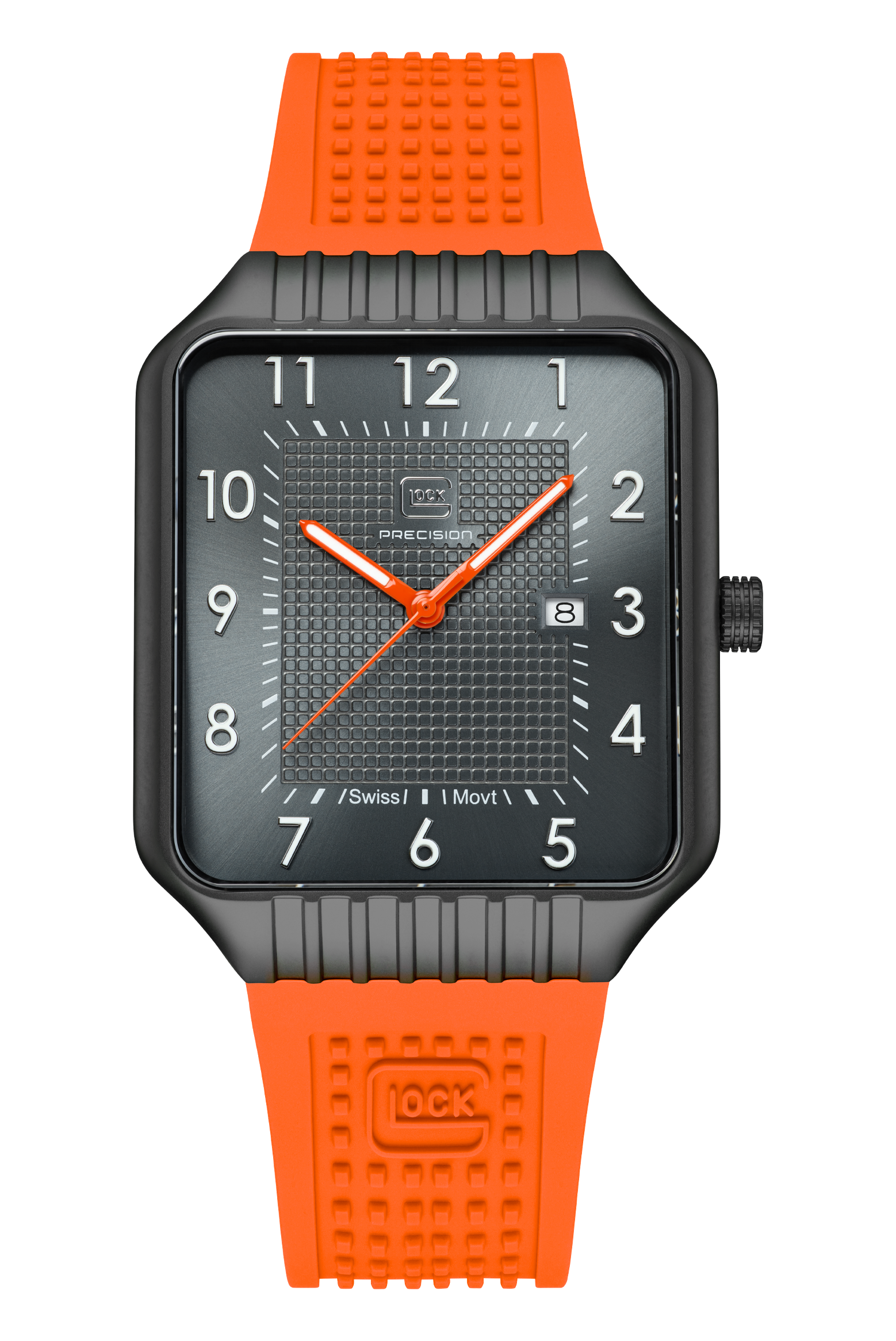 GLOCK Watch GW-2-1-24 Orange Silicone Strap RTF Structure Front View