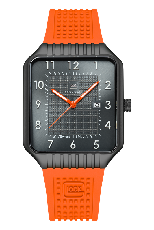 GLOCK Watch GW-2-1-24 Orange Silicone Strap RTF Structure Front View