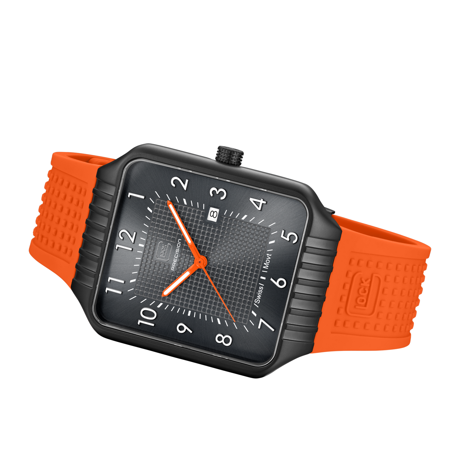 GLOCK Watch GW-2-1-24 Orange Silicone Strap RTF Structure Horizontal Shot