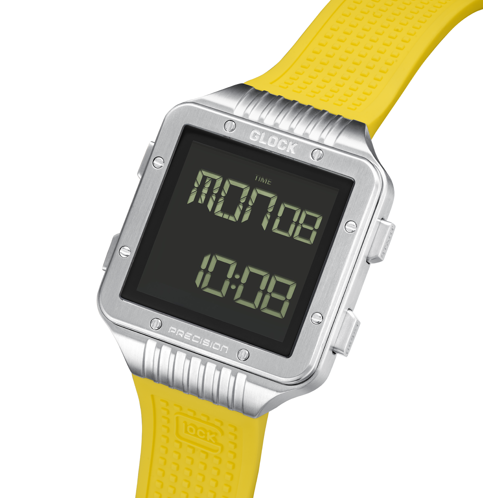 GLOCK Watch GW-23-1-22 Yellow Silicone Strap RTF Structure Half Side View