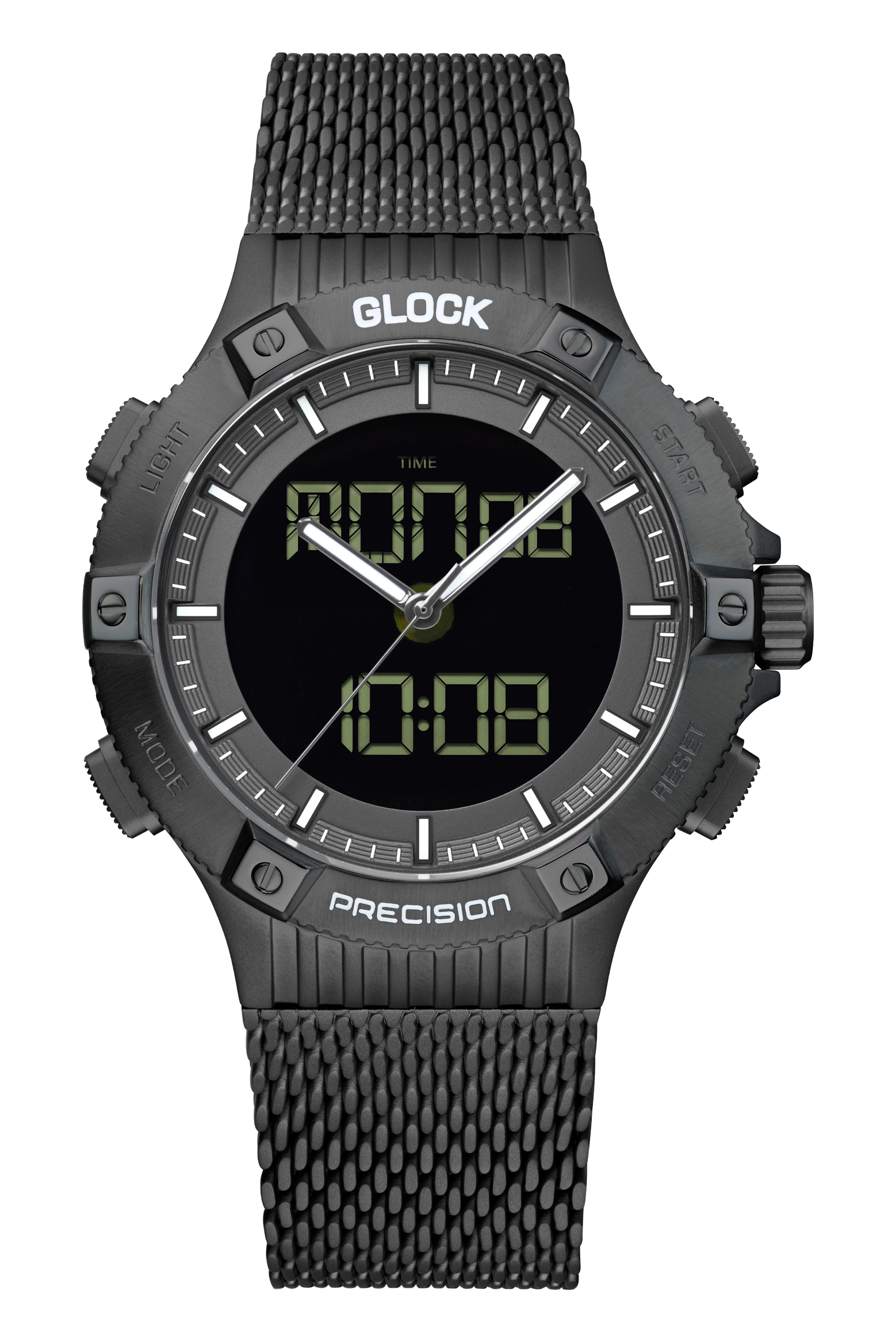 GLOCK Watch GW-24-1-24 Gunmetal Mesh Strap Front View