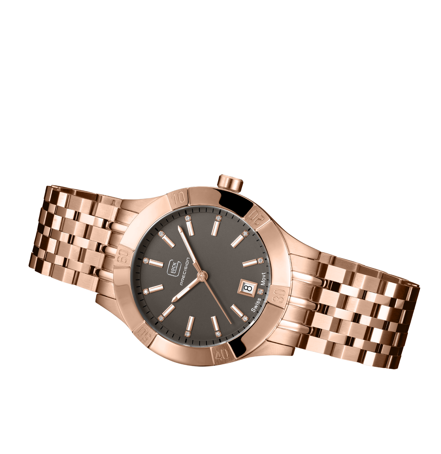 GLOCK Watch GW-31-2-18 Rose Gold-Tone Link Strap Horizontal View