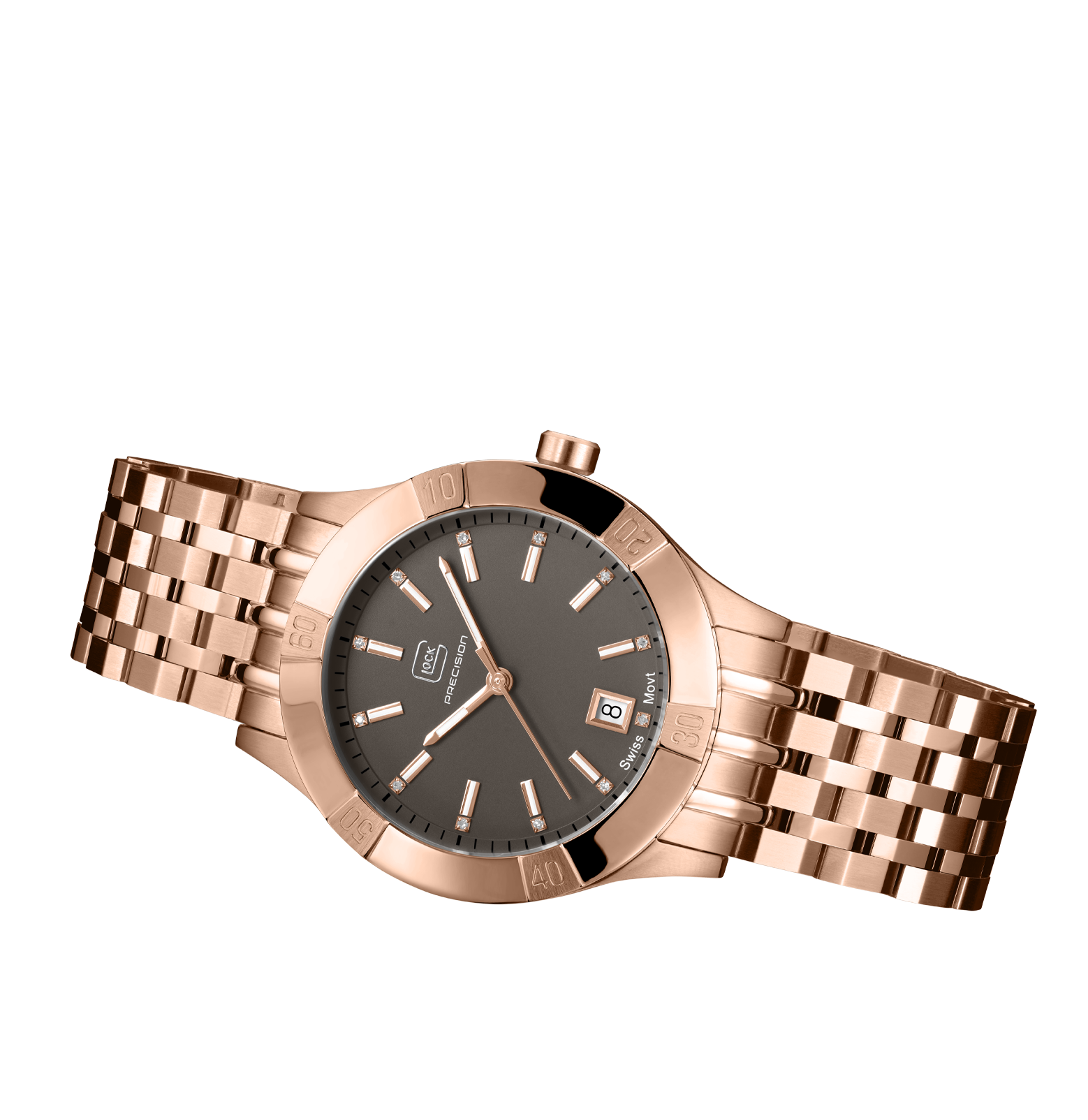 GLOCK Watch GW-31-2-18 Rose Gold-Tone Link Strap Horizontal View