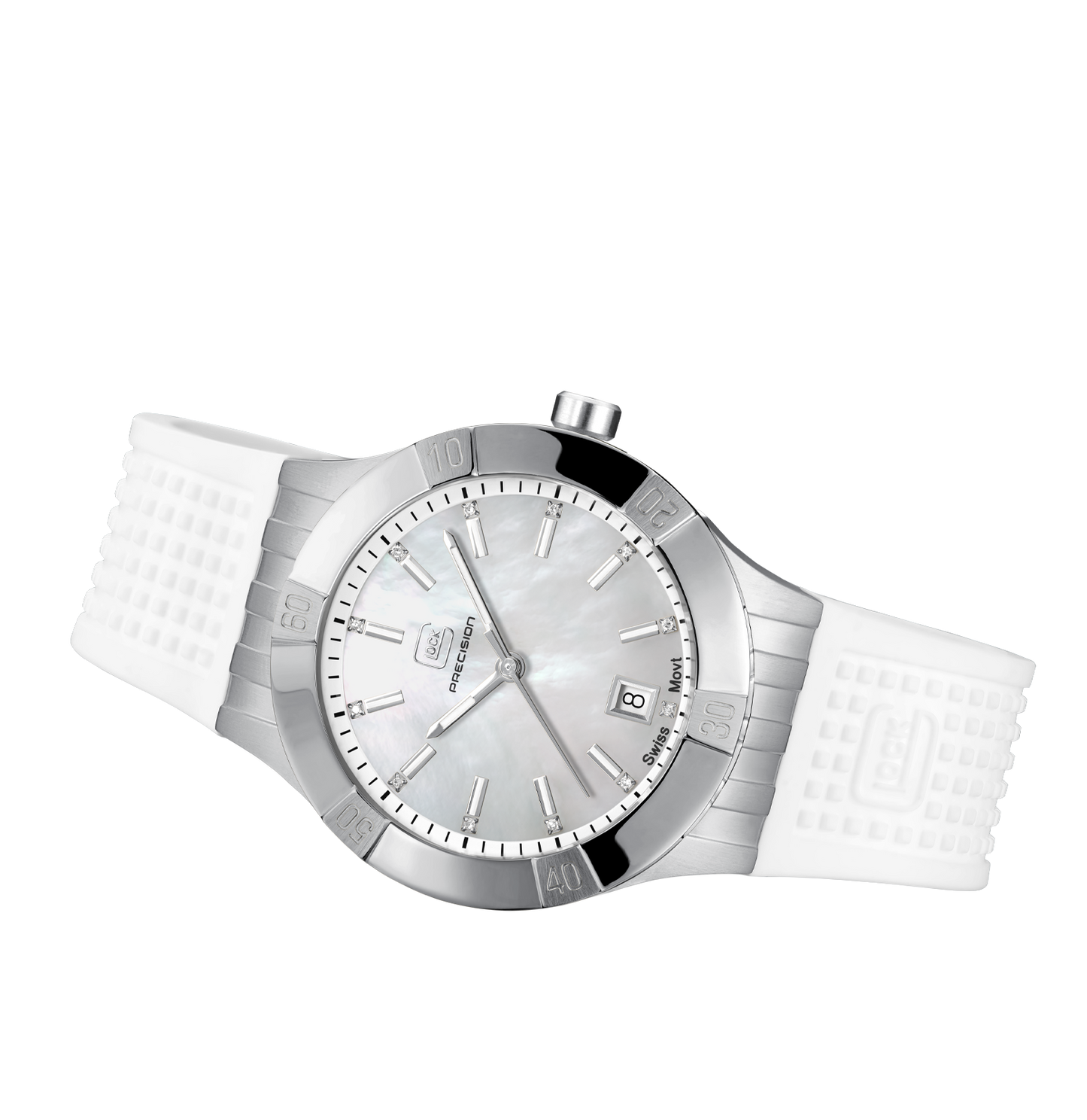 GLOCK Watch GW-32-1-20 White Silicone Strap RTF Structure Horizontal View