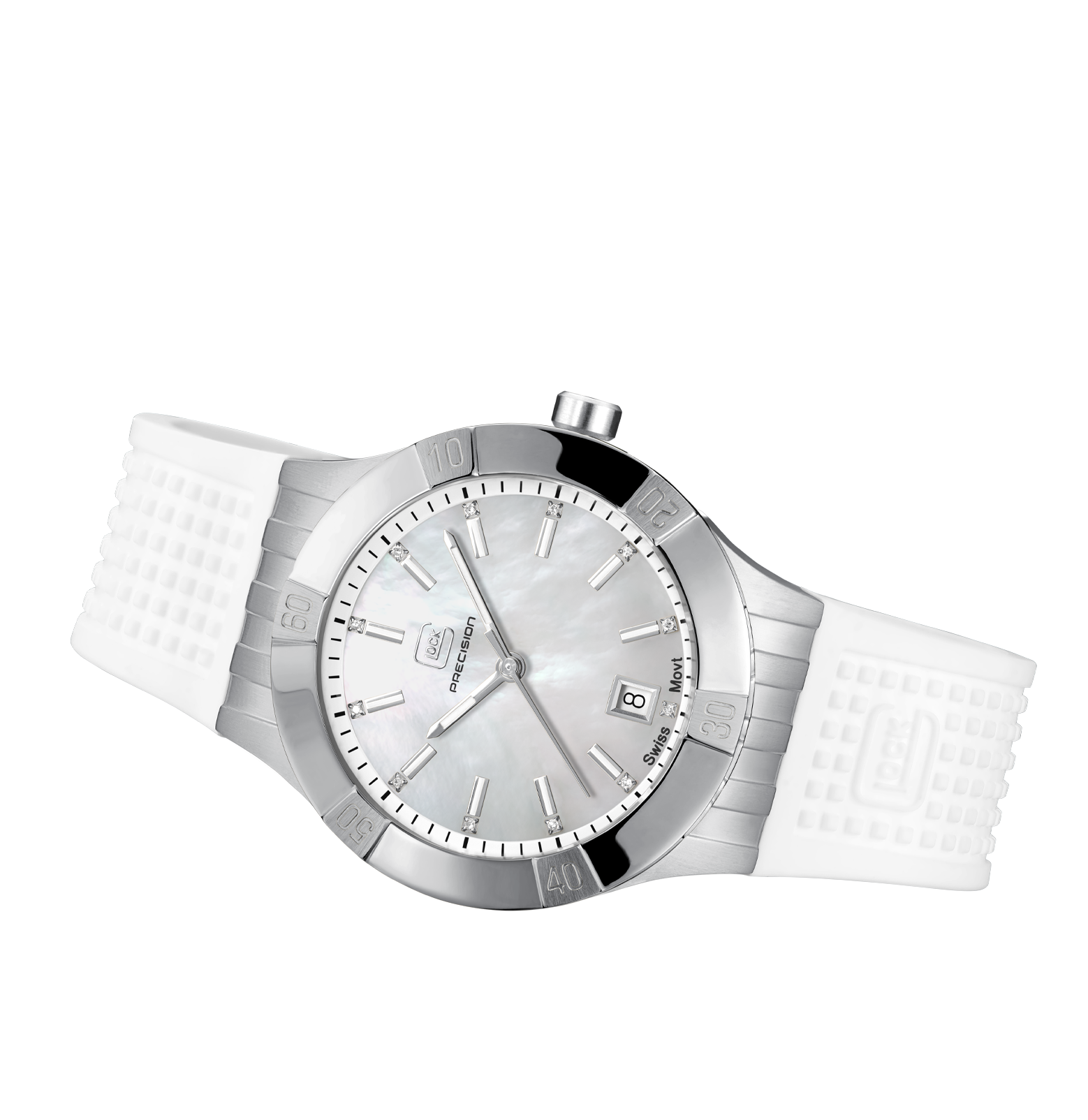 GLOCK Watch GW-32-1-20 White Silicone Strap RTF Structure Horizontal View