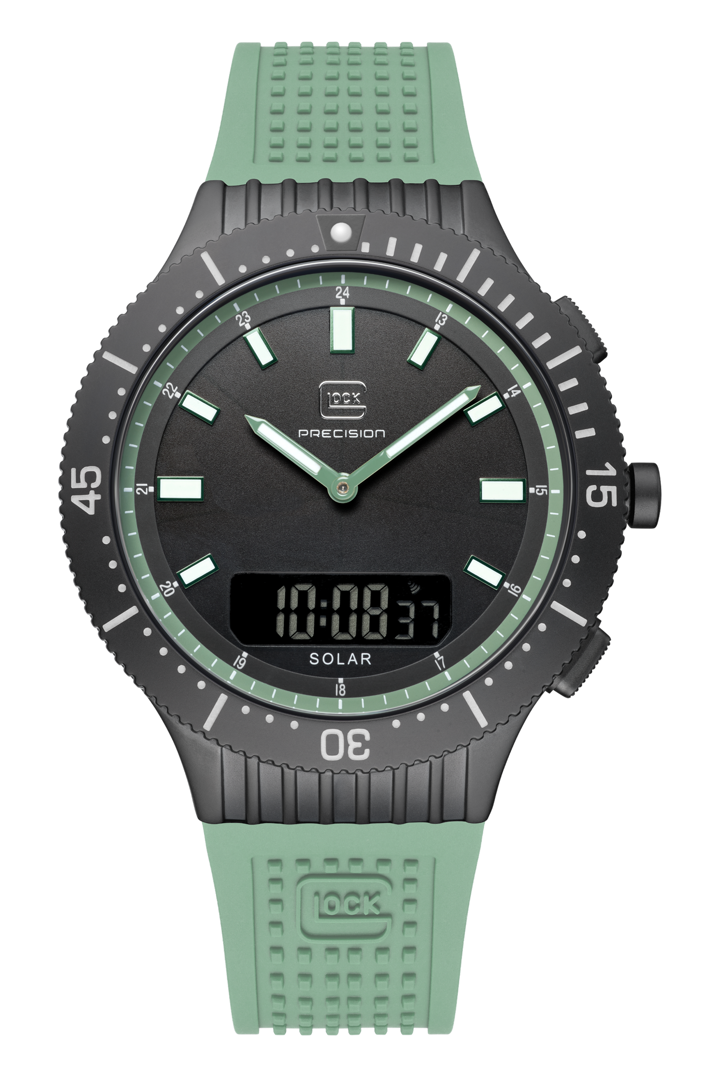 GLOCK Watch GW-40-2-24 Mint Green Silicone Strap with RTF Structure Front View