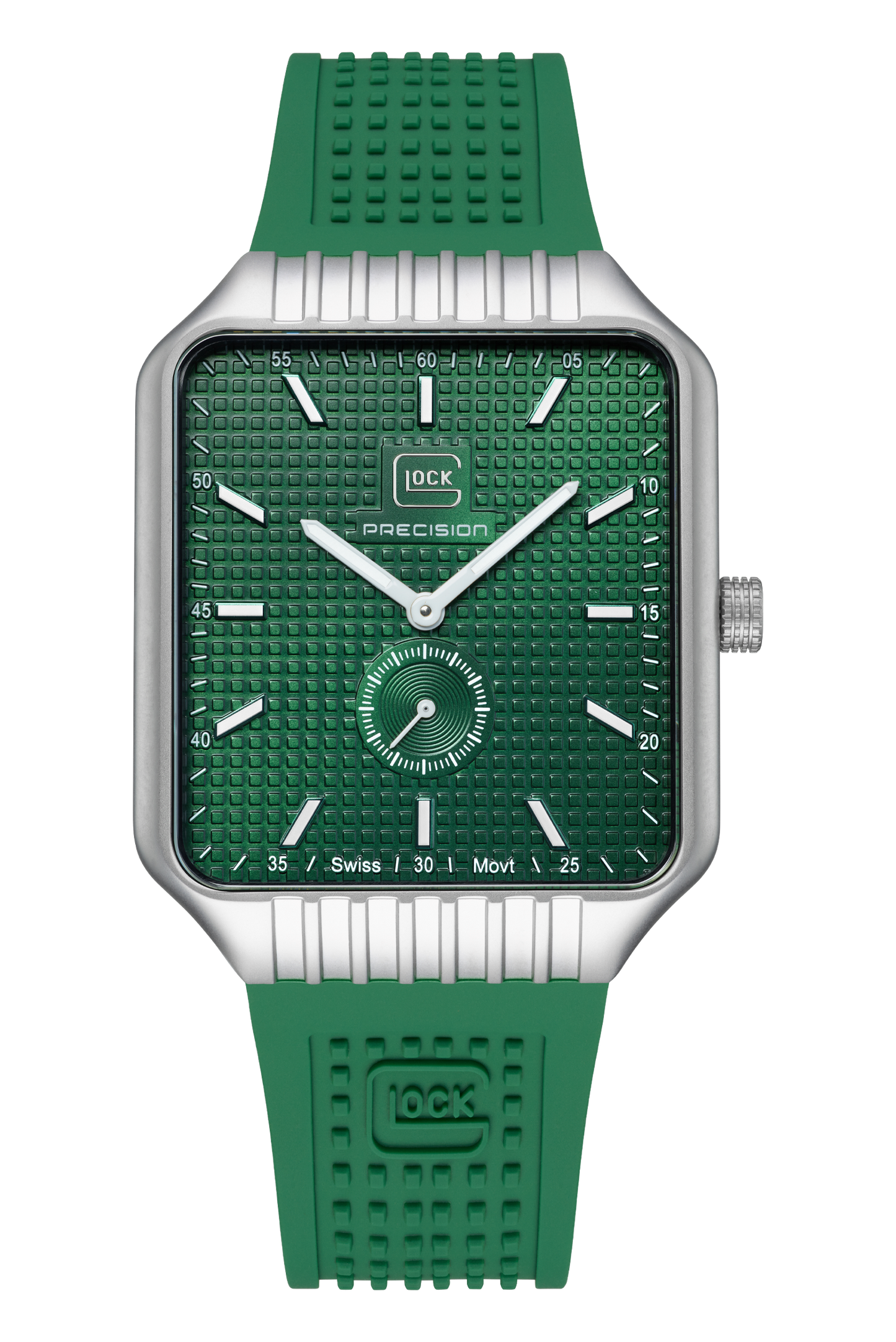 GLOCK Watch GW-5-1-24 Green Silicone Strap RTF Structure Front View