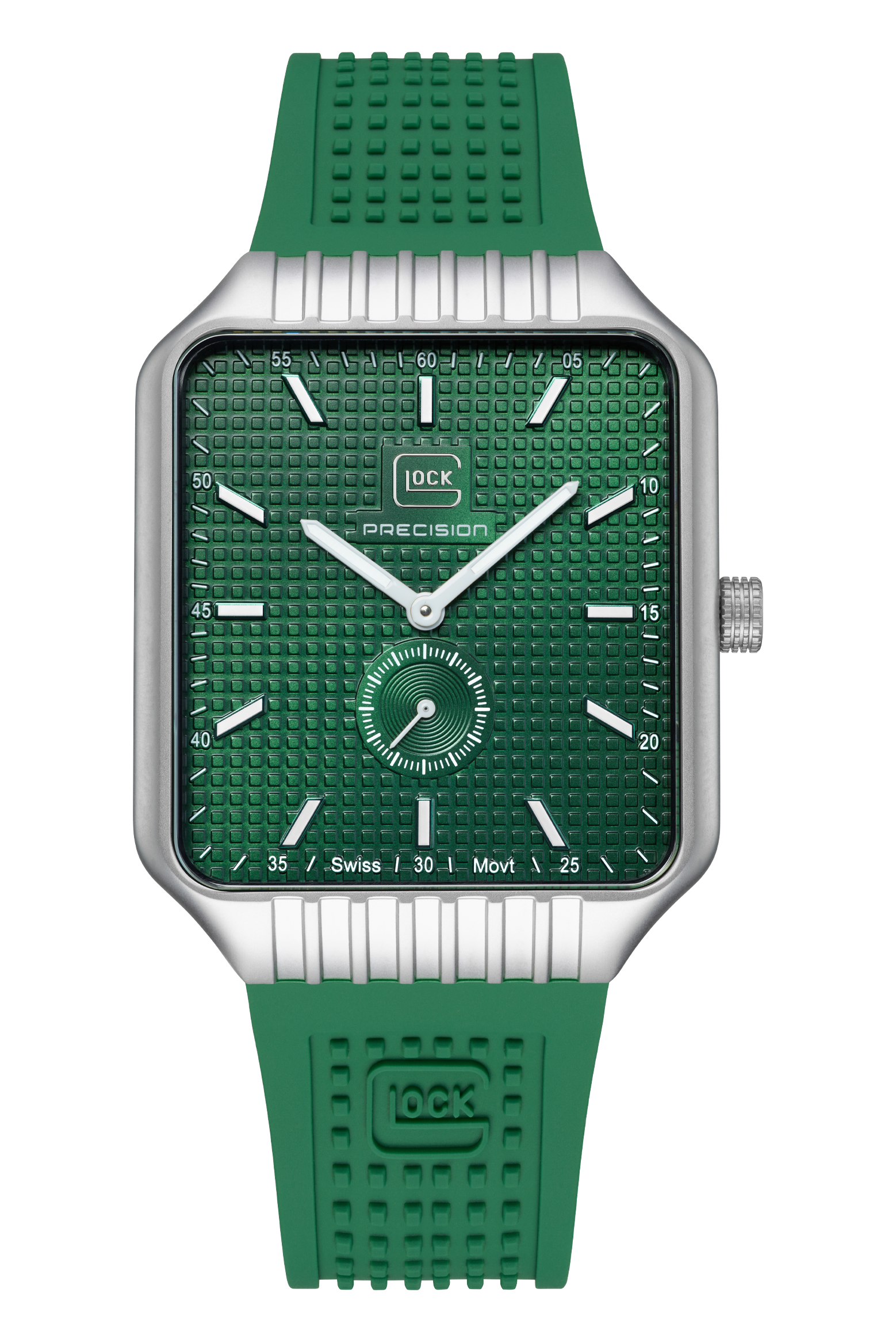 GLOCK Watch GW-5-1-24 Green Silicone Strap RTF Structure Front View