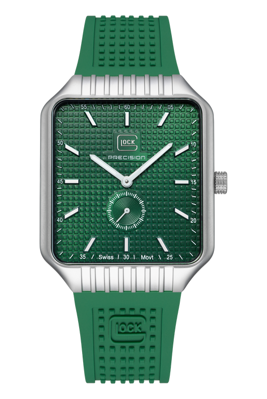 GLOCK Watch GW-5-1-24 Green Silicone Strap RTF Structure Front View