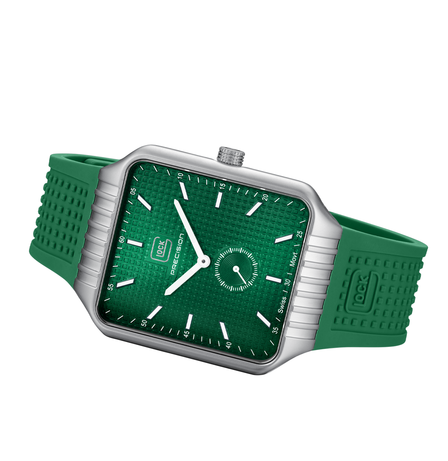 GLOCK Watch GW-5-1-24 Green Silicone Strap RTF Structure Horizontal Shot