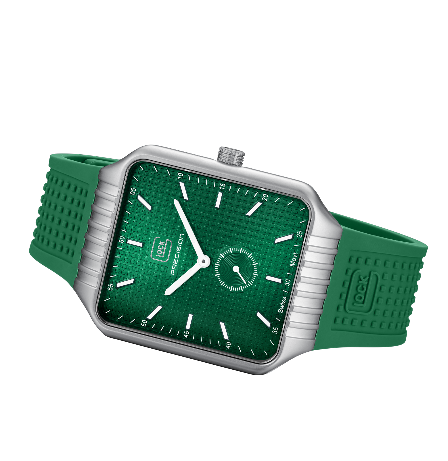 GLOCK Watch GW-5-1-24 Green Silicone Strap RTF Structure Horizontal Shot